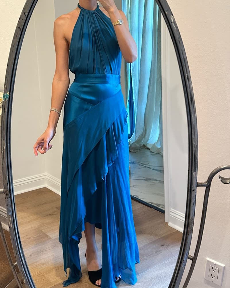 Juan Carlos Obanda Blue Backless Dress  - Image 5