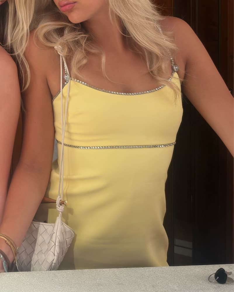 Miu Miu Sparkling Yellow Mini Dress - Image 3