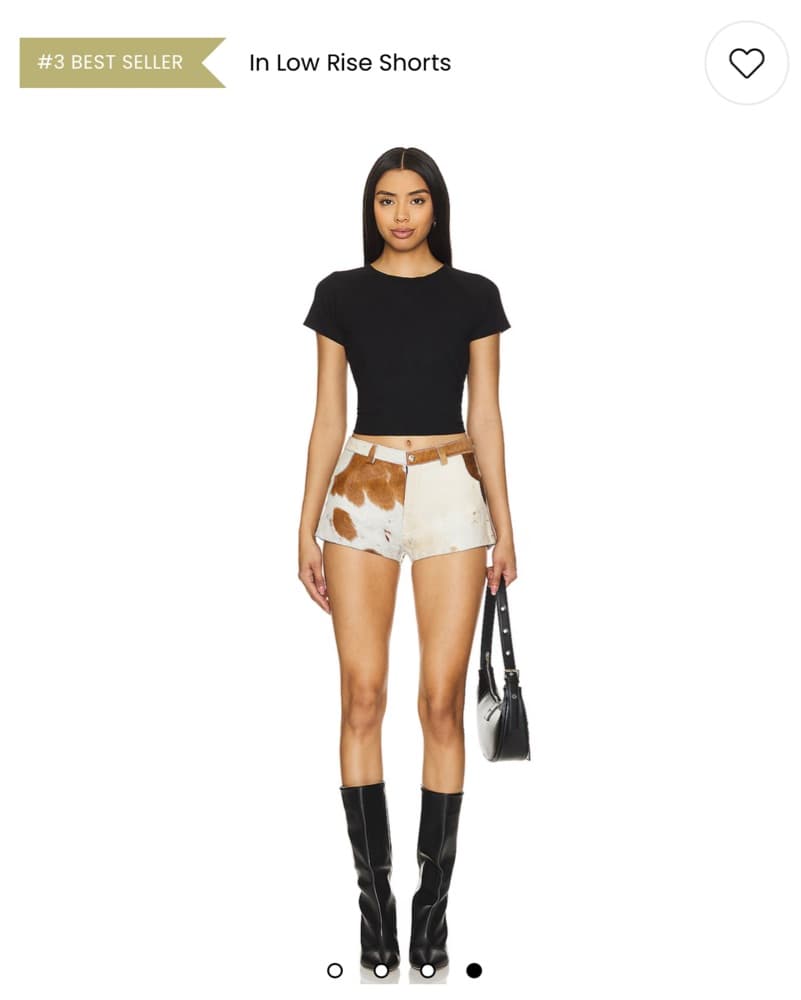 Understated Leather Cowhide Shorts - Image 2