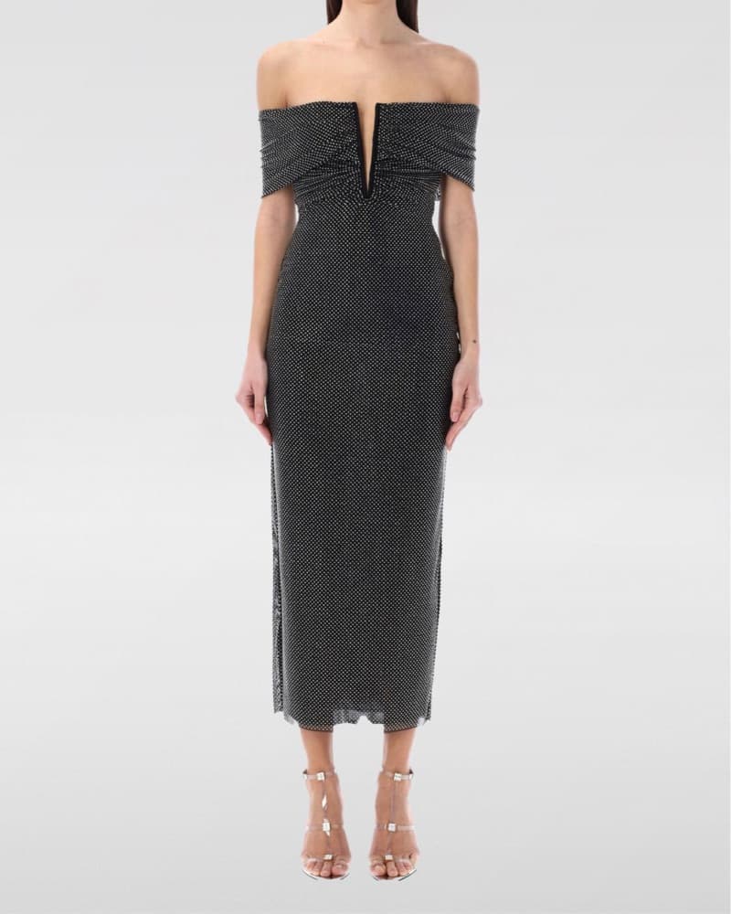 Self-Portrait Black Off Shoulder Dress - Image 1