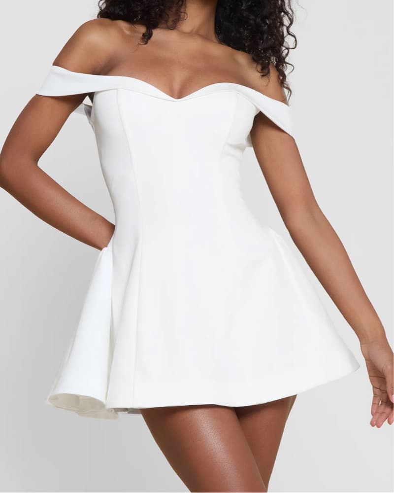 RAQUEL BABYDOLL CORSET MINI DRESS WHITE - Image 5