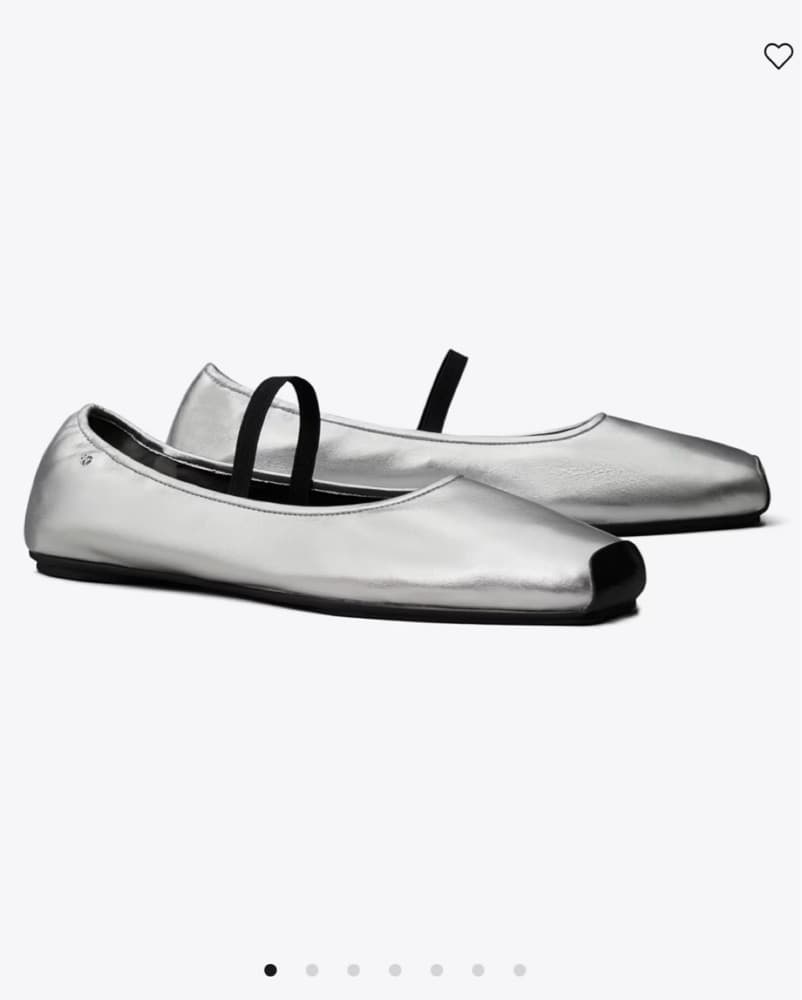 Tory Burch Runway Ballet in Silver - Image 1