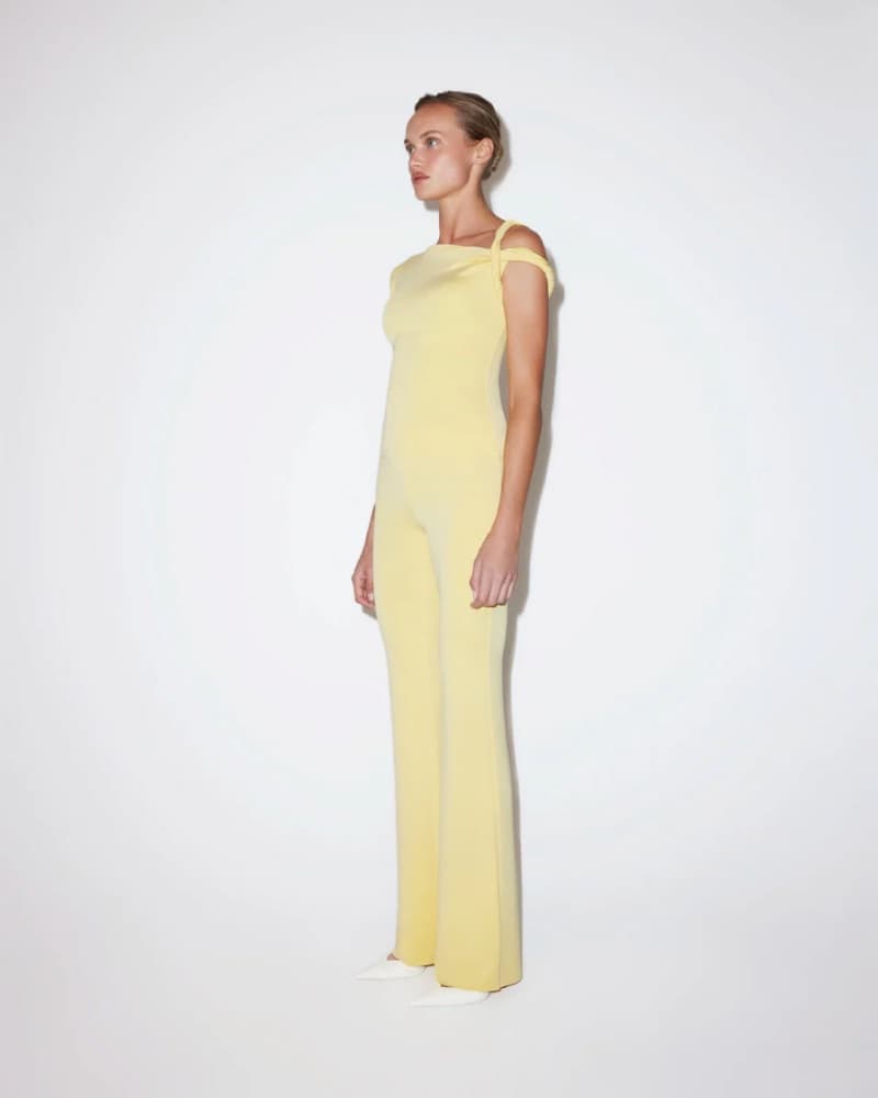 Khy Sueded Stretch Twisted Top In Yellow - Image 3
