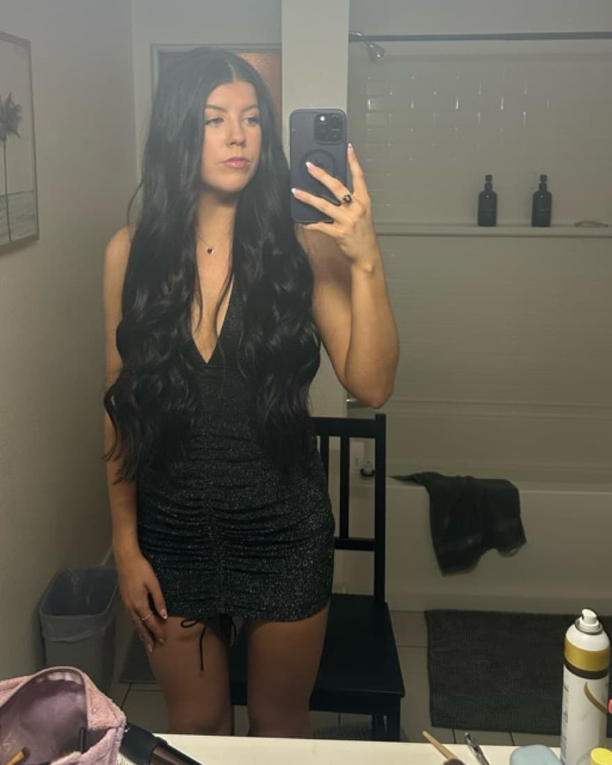 Superdown Sparkly Black Mini Dress - Image 2