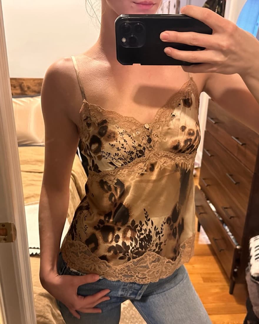 Leopard  Print Lace Cami - Image 2