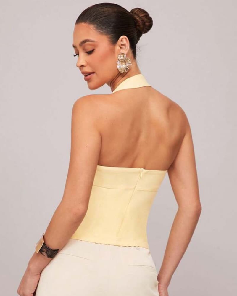 Butter Yellow Halter Neck Top  - Image 2