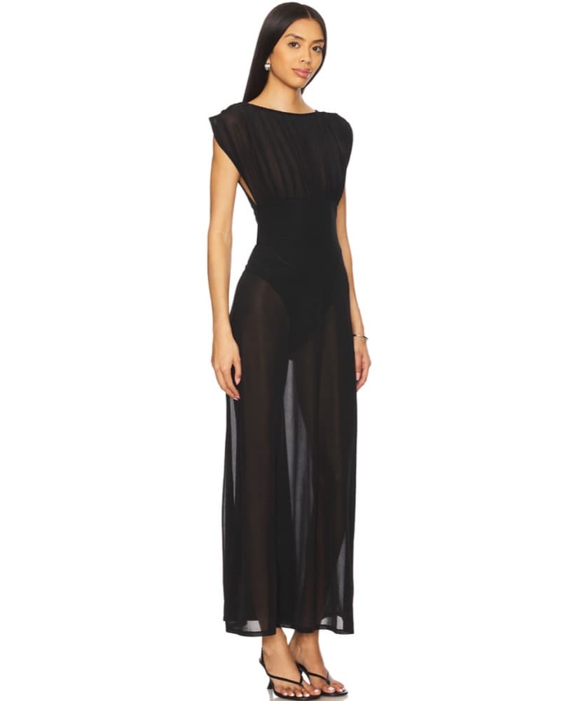 Ophelia Black Maxi Dress - Image 2