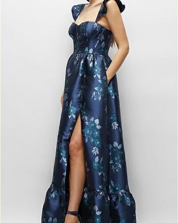 Stunning Navy Floral Maxi Dress - Image 2