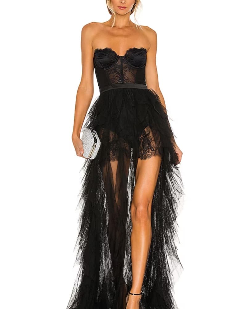 X REVOLVE Bustier Gown in Black For Love - Image 1