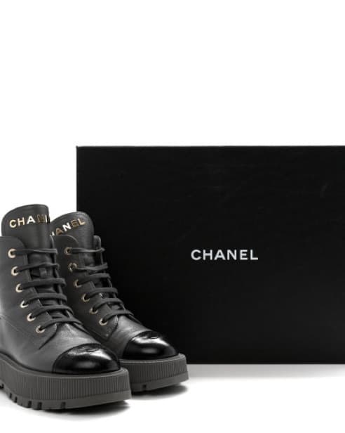 Chanel Leather Platform Boots - Image 1