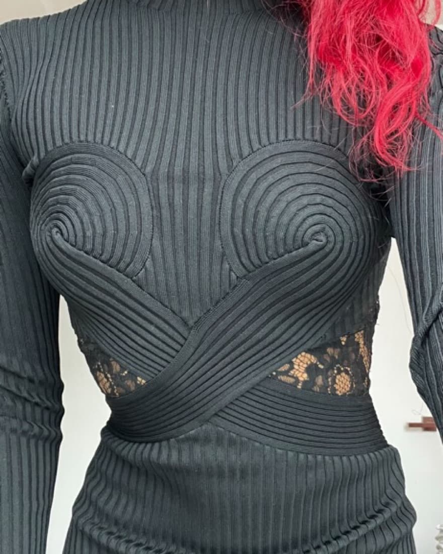 Dion Lee Spiral RibKnit Long Sleeve Midi - Image 5