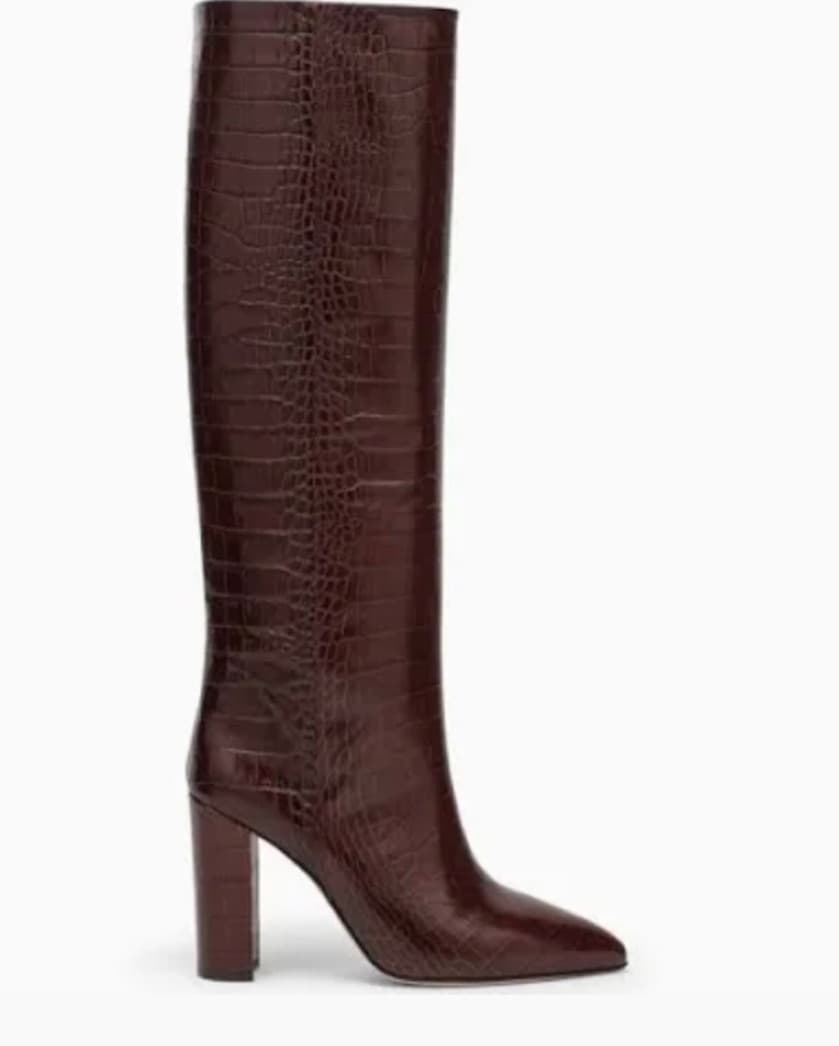 BY FAR Chocolate Brown Croc Boot - Image 1