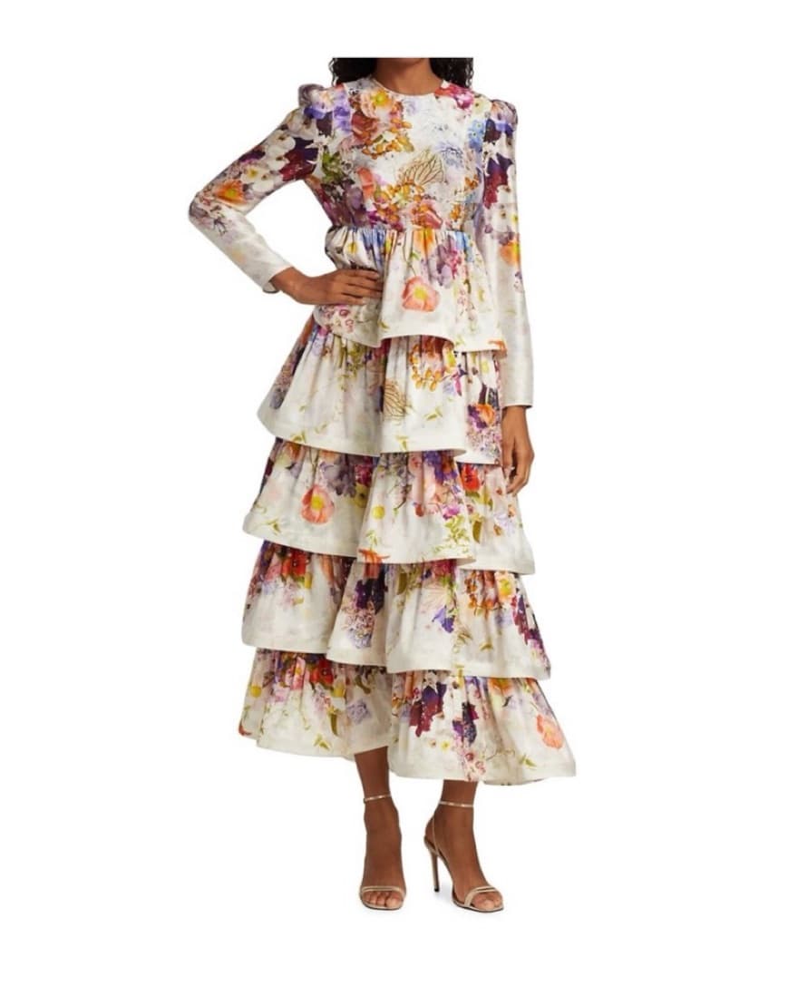 denim maxi dresses A Line Dress this versatile piece pairs Ruffle Maxi Dress in filter:Style:COASTAL Color:Gum Leaf