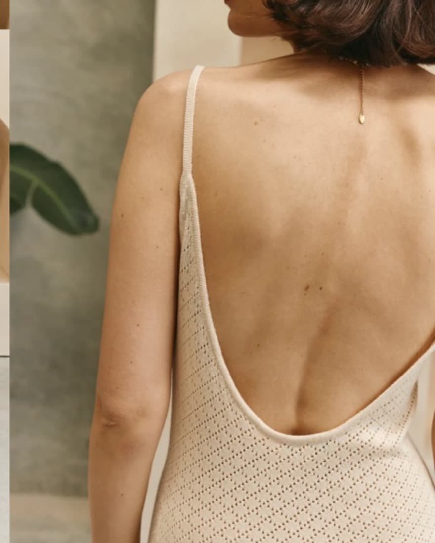 UNDER THE SUN KNIT MAXI DRESS CREAM - Image 2