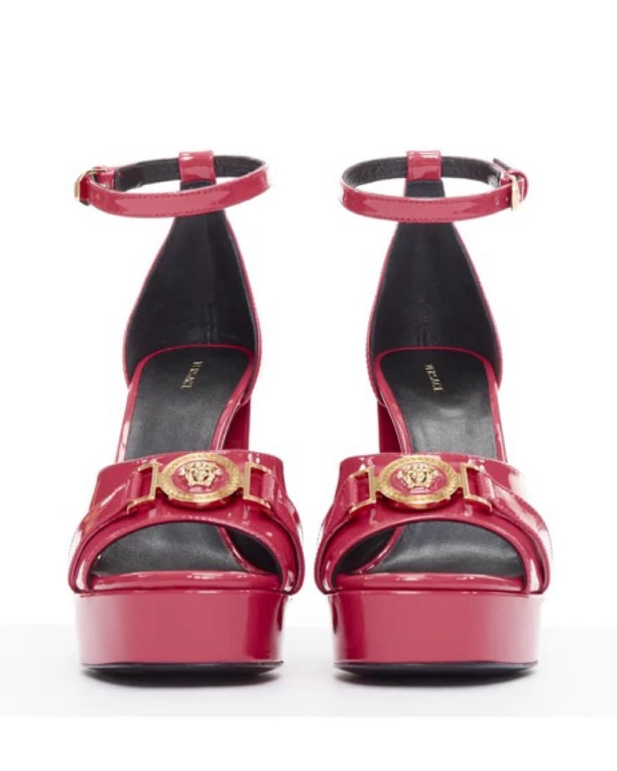 Patent Leather Pink Versace Platforms - Image 3