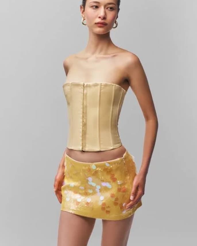 Butter yellow Danielle Guizio Corset - Image 2