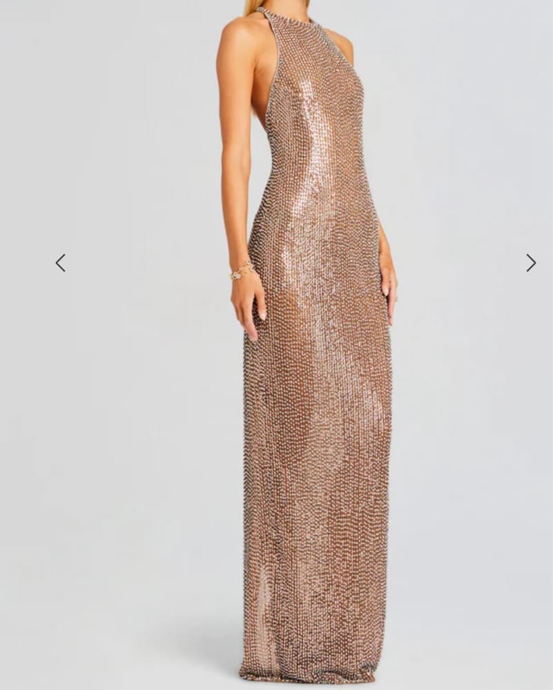 Retrofete Sparkling Halter Maxi Dress - Image 4