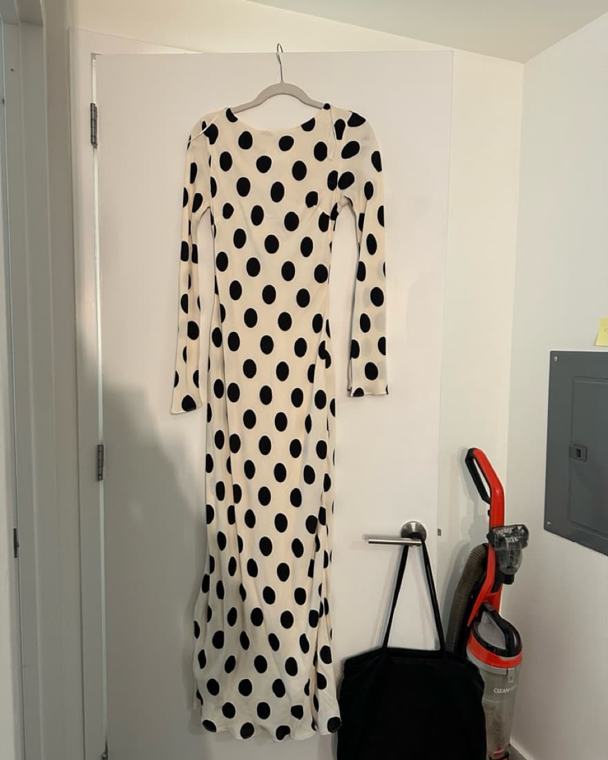 Mango Long Sleeve Polka Dot Dress - Image 3