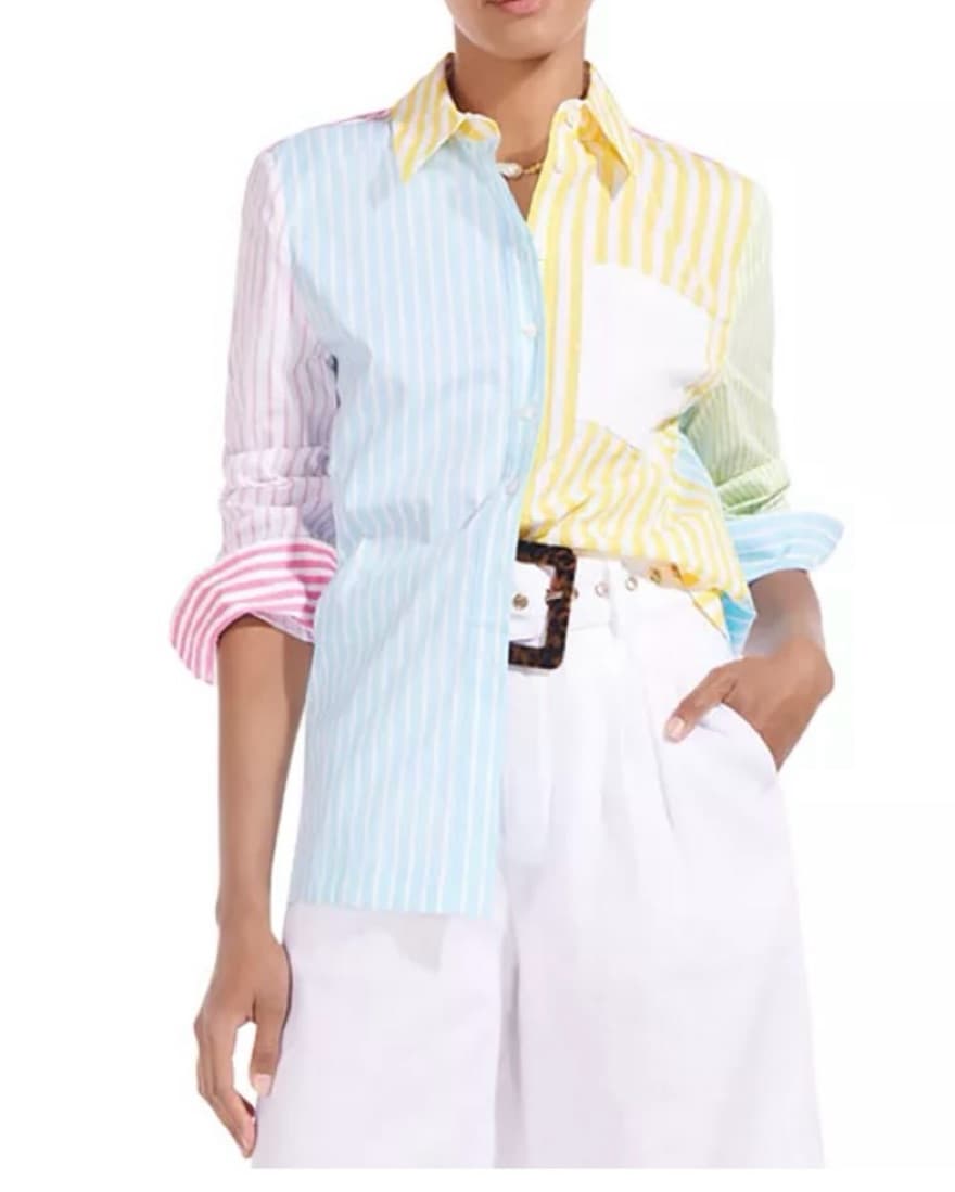 Staud Colorful Striped Button Down - Image 1
