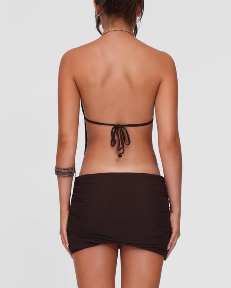 Tiger Mist Brown Mini Dress - Image 2
