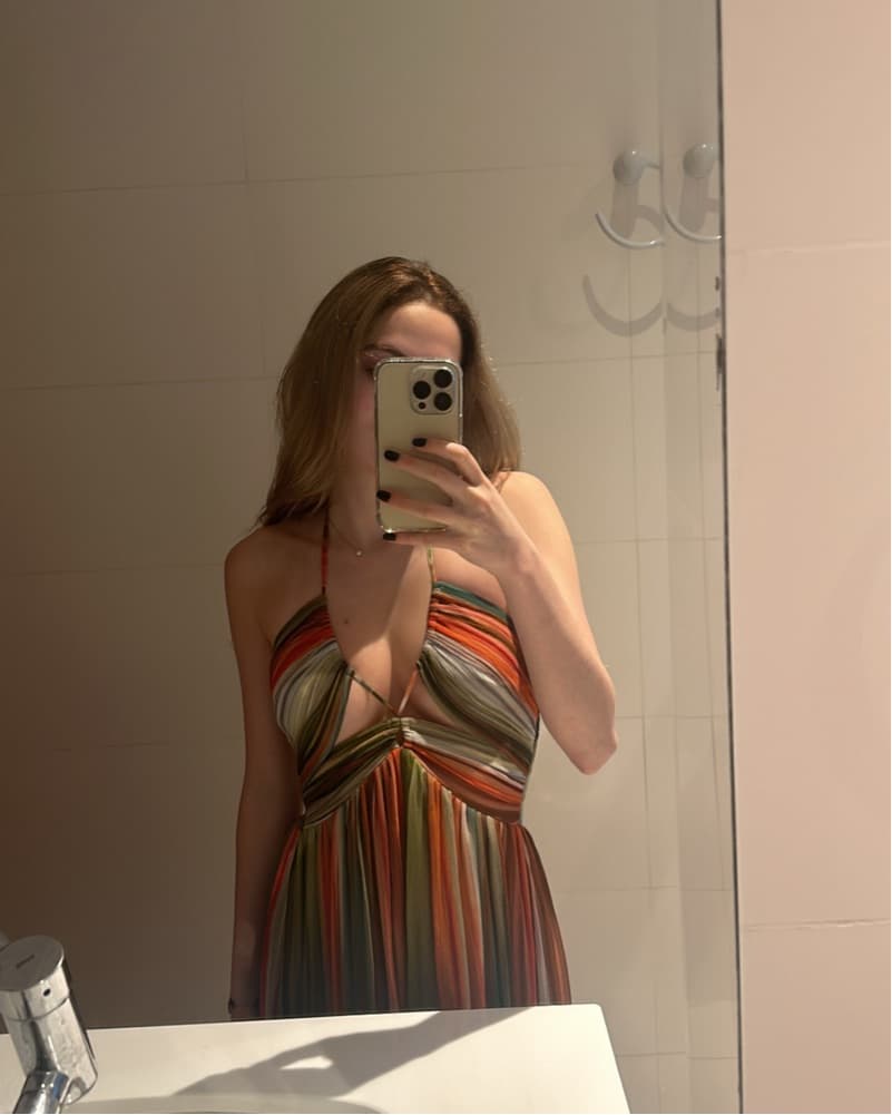 Vibrant Striped Halter Maxi Dress - Image 3