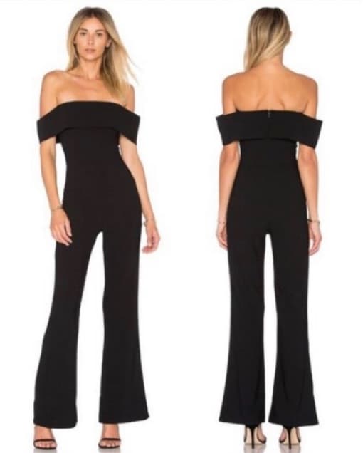 Off The Shoulder Black Jumpsuit - Image 2