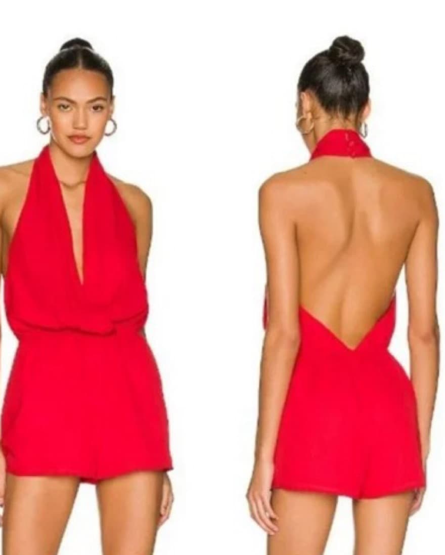 Valentines Red Halter Romper - Image 2