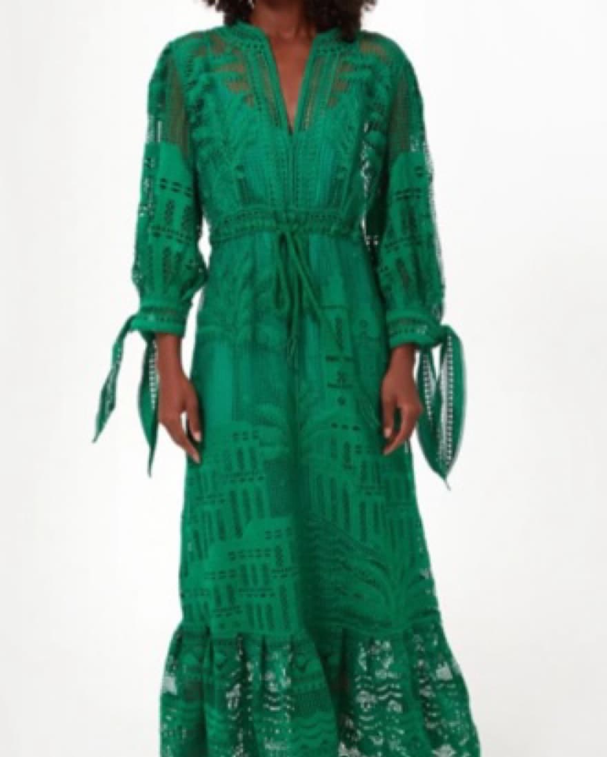 Farm Rio Morada Lace Midi Dress  - Image 3