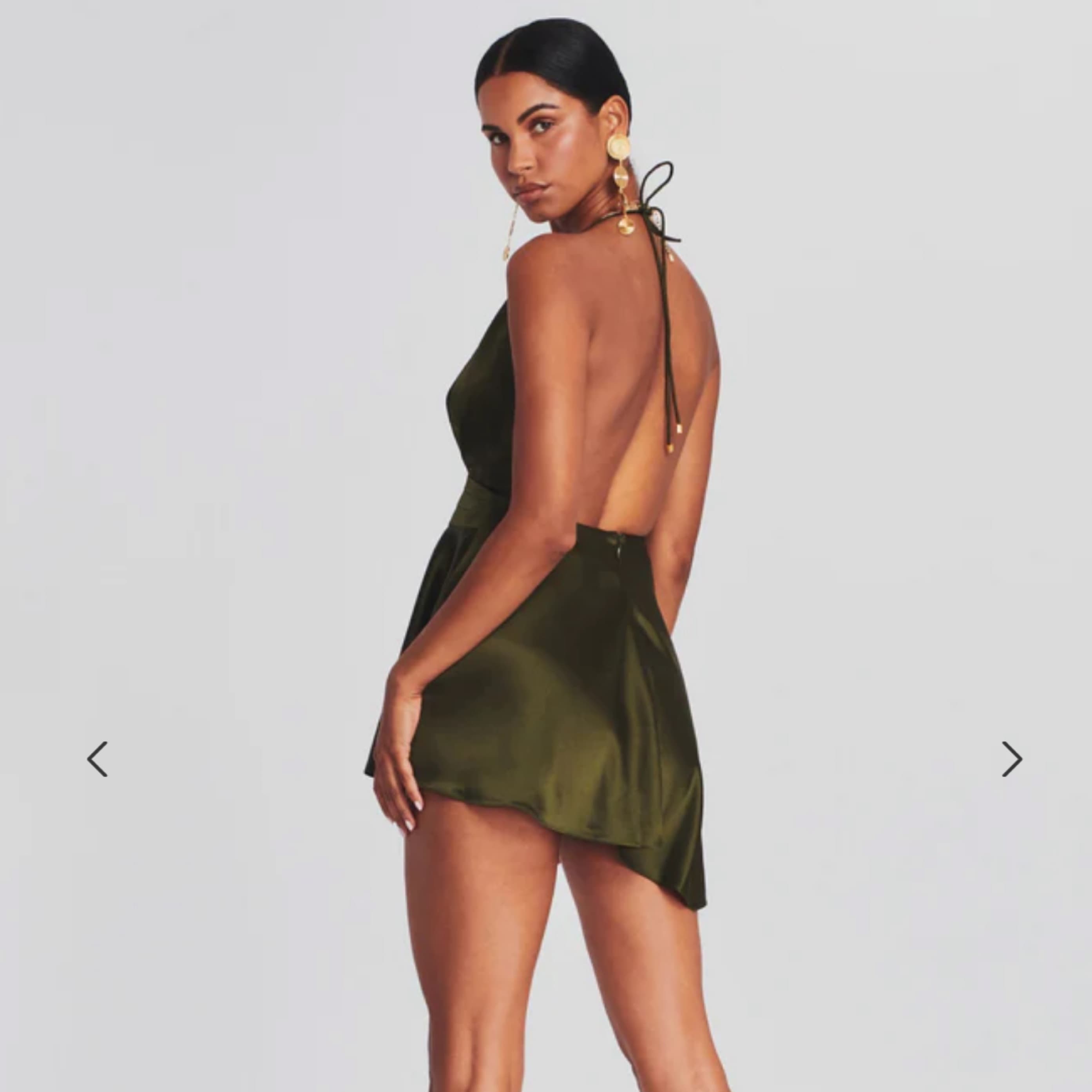 RETROFETE Natasha Dark Green Mini Dress  - Image 4