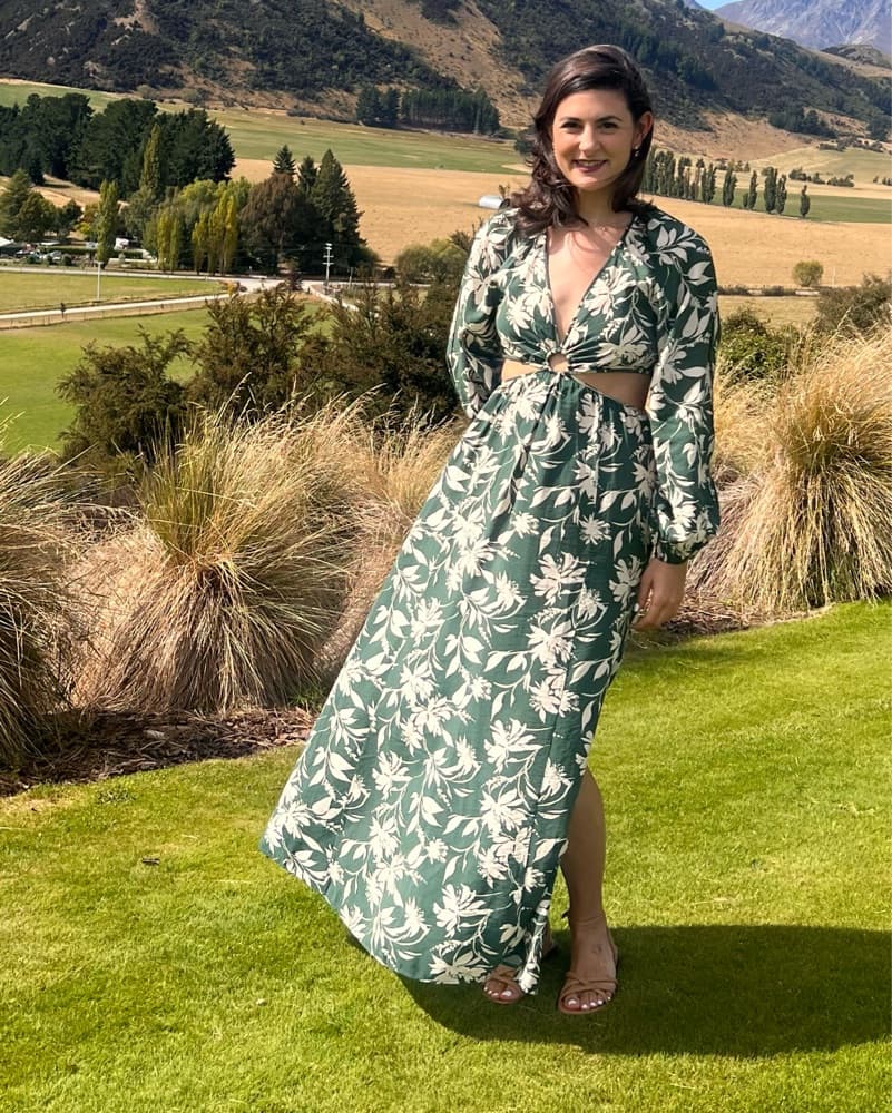 Floral Maxi Dress with Flounce - Image 1