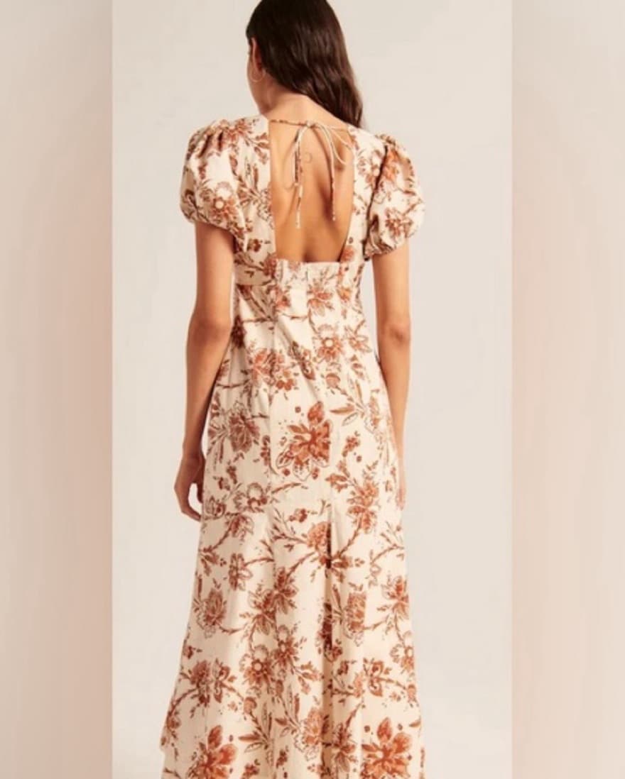 Abercrombie Puff Sleeve Poplin Midi - Image 2