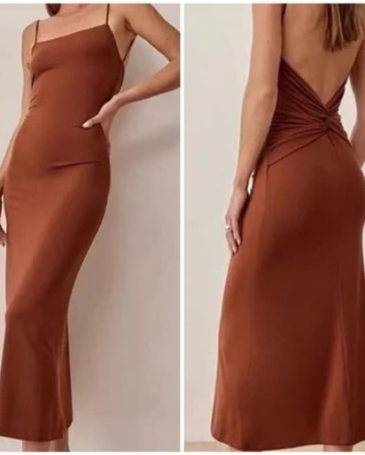 Reformation Brown Hex Dress - Image 1
