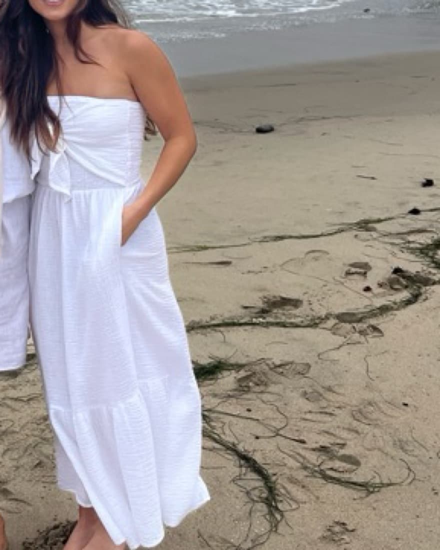 White Maxi Bandeau Dress - Image 2