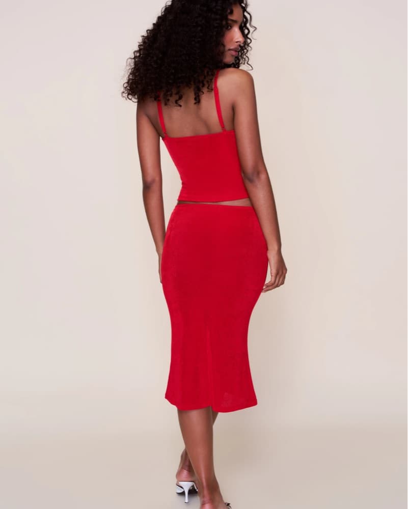 Danielle Guizio Red Cami + Skirt Set - Image 3
