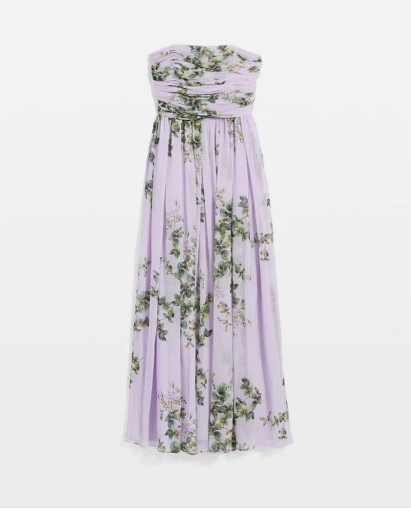 Floral Strapless Maxi Dress - Image 1