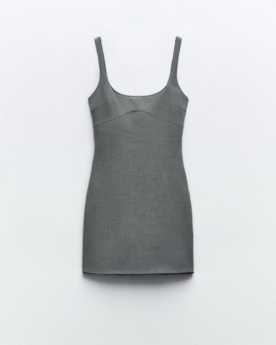 Gray Lace Mini Zara Dress - Image 5