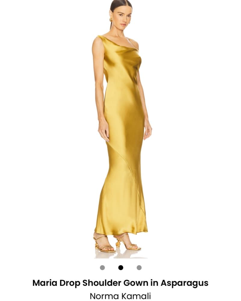 Elegant Asparagus Satin Gown - Image 2