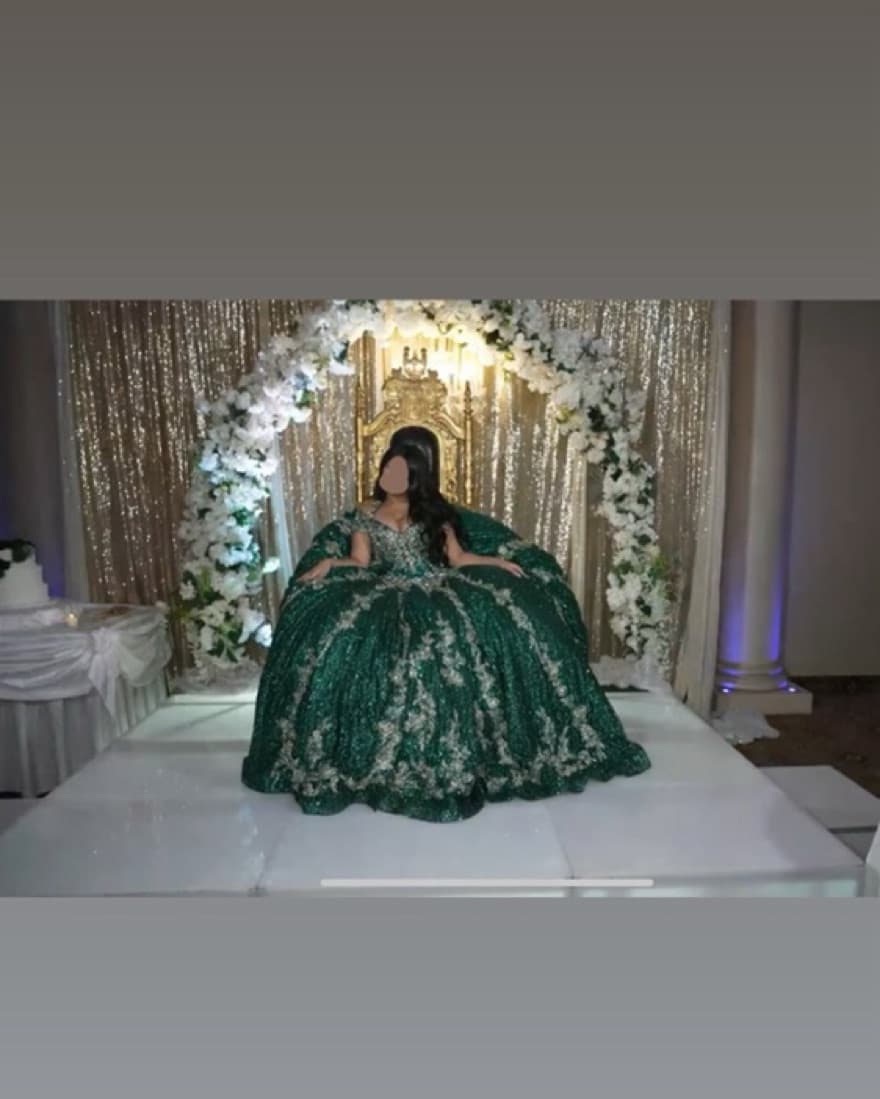 Emerald Green Sweet 16 Dress - Image 2
