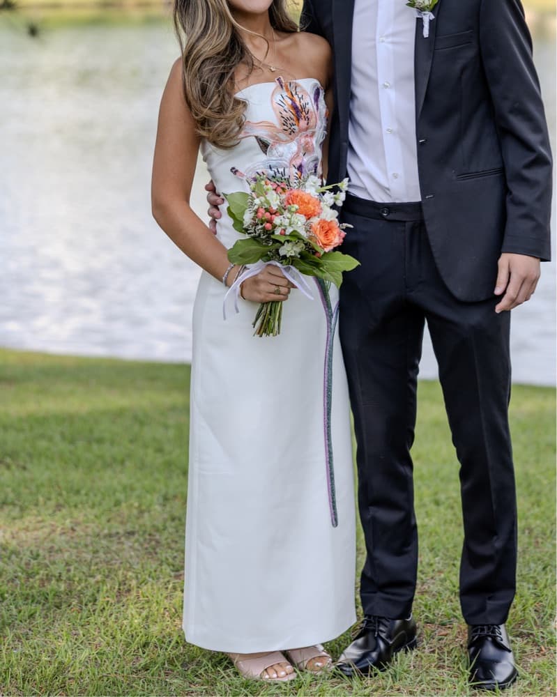 White Floral Embroidered Maxi Dress - Image 2