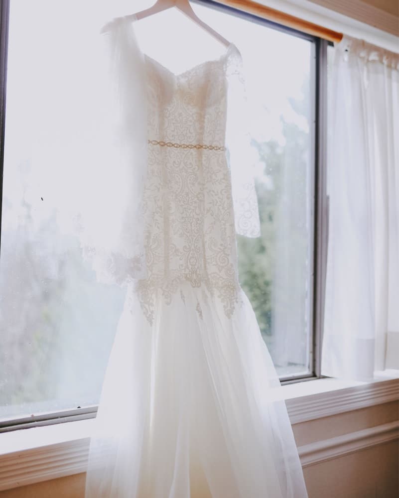 Lace Mermaid Wedding Dress w Veil - Image 3