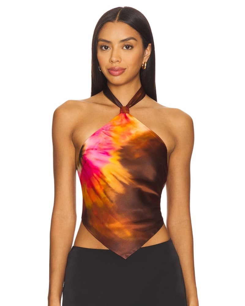 Retrofete Jamie Silk Halter Top - Image 1