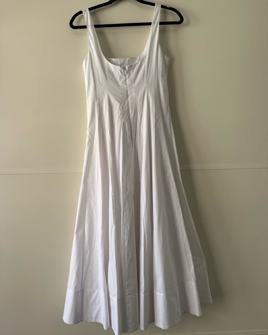 Staud Wells Midi Dress White Small  - Image 5
