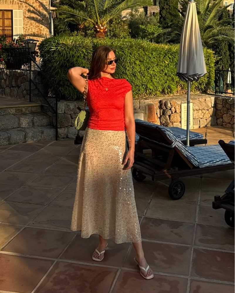 Sheer Sequin Skirt - Image 3