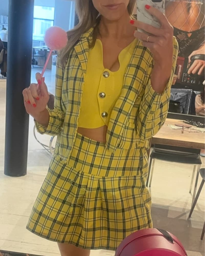 Clueless Yellow Plaid Skirt And Jacket - Image 1
