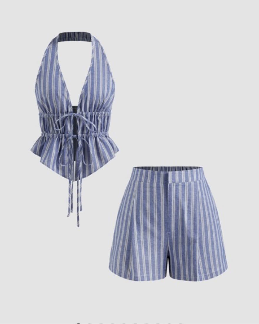 Striped Short Set - Image 1