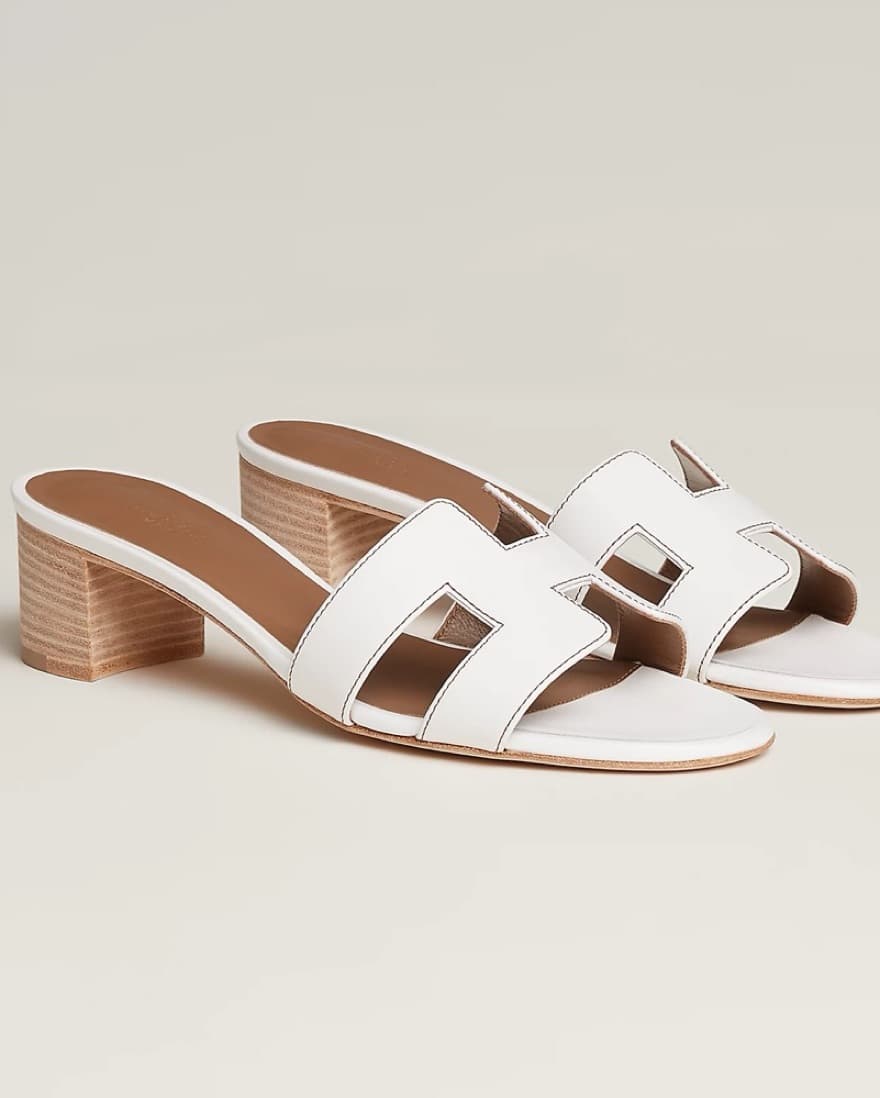 Hermes Oasis White Sandals (size 36.5) - Image 3