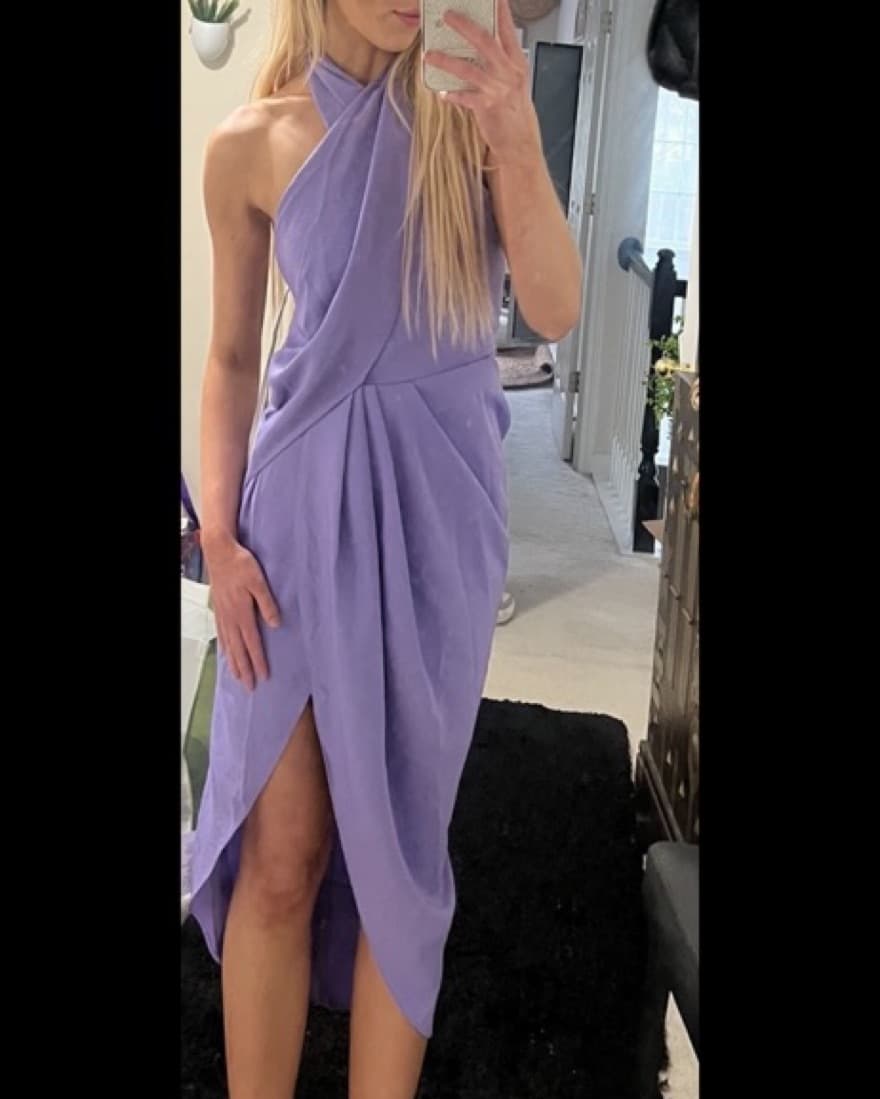ASOS LILAC WRAP DRESS LACEUP BACK  - Image 5