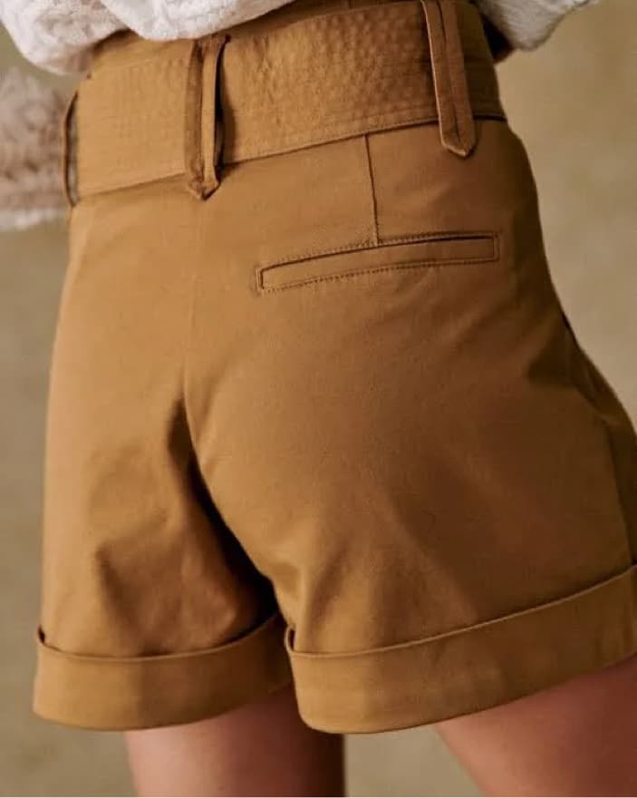 Camel Sezane Shorts With Belt - Image 2