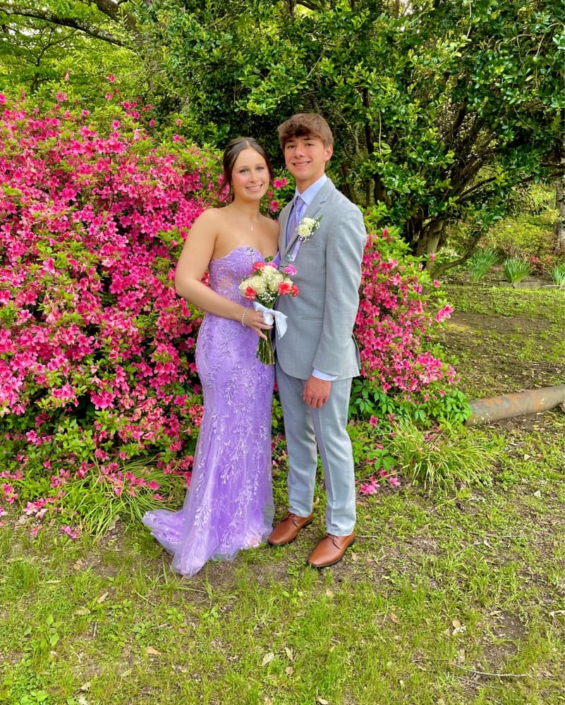 Purple Lace Mermaid Style Formal Dress - Image 3