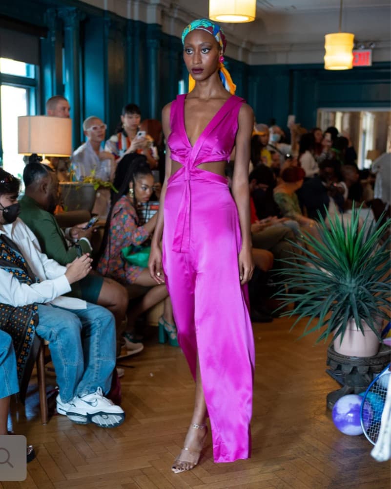Pink Satin Cut-Out Maxi Dress - Image 2